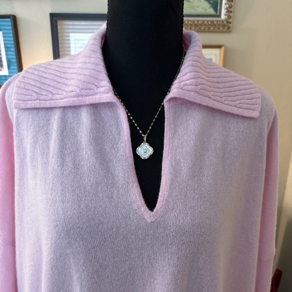 Minnie Rose Ballet Pink Cashmere Tunic Sweater-Like New - Picture 2 of 5